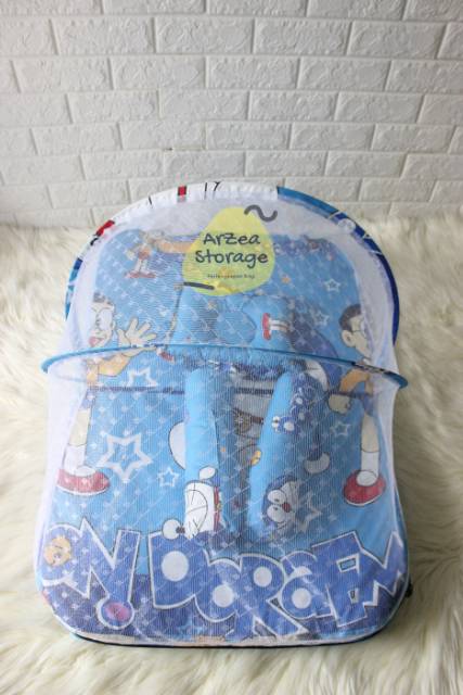 Kasur bayi kelambu set bantal guling lipat doraemon