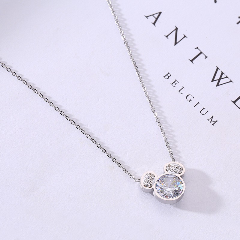[New] Kalung titanium mini korea motif mickey hadiah wanita cewek 316L anti karat KK171