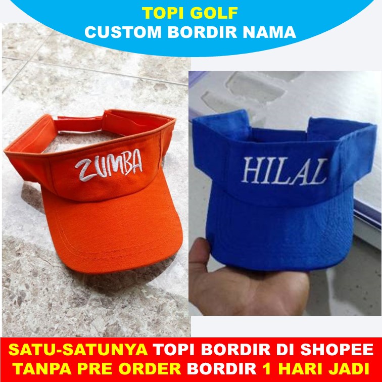 Topi Sport / topi golf zumba / topi tenis caddy Fitnes Senam Custom Bordir Nama