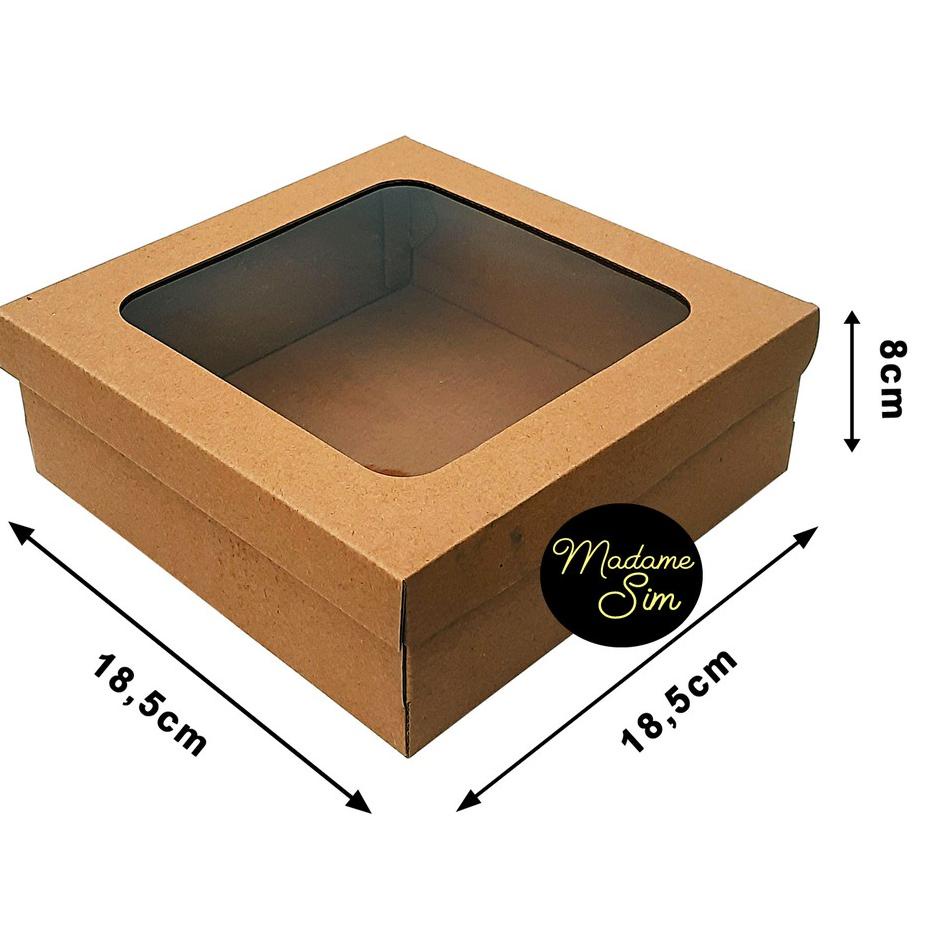 

KOTAK KUE - CAKE BOX - DUS BOLU 18 x 18 x 8 CM - JENDELA (ISI : 10 PCS)