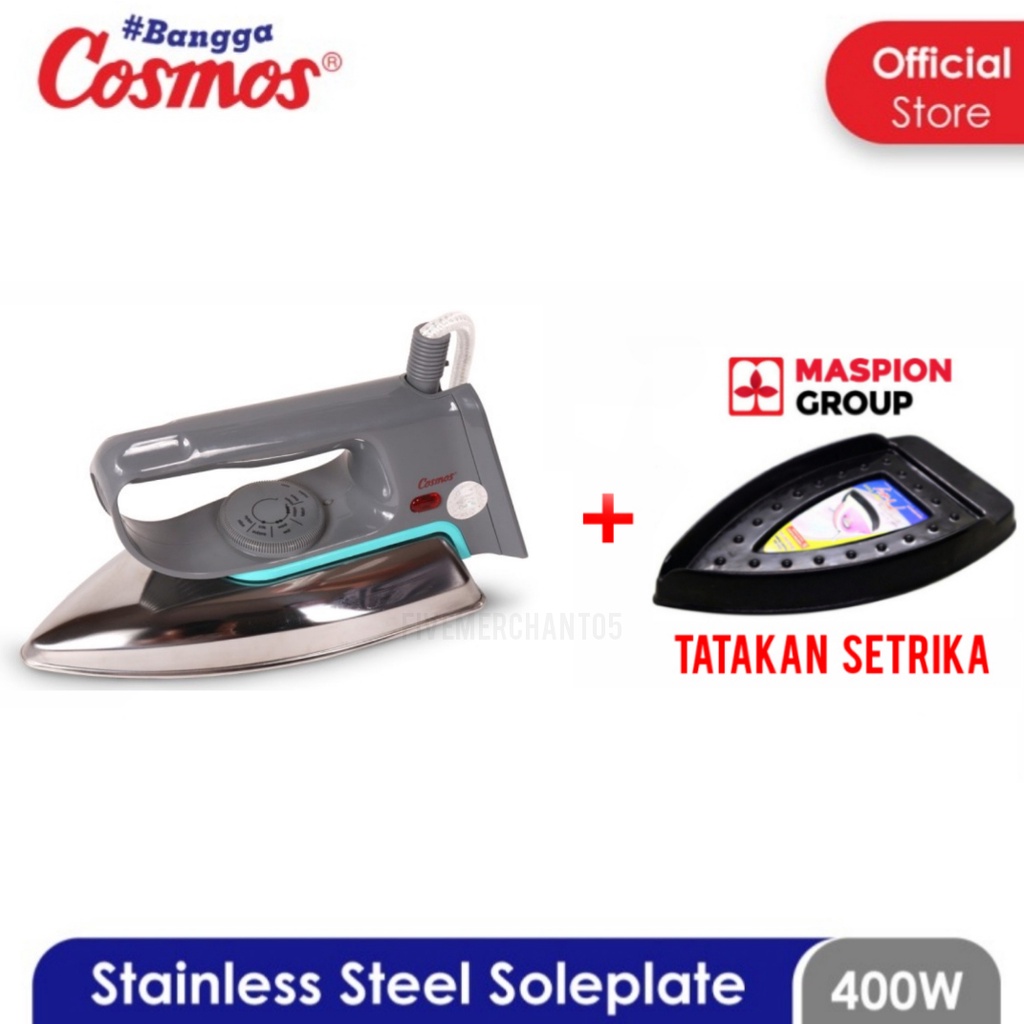 Setrika Cosmos CIS 318 F1 Stainless Electric Iron Cosmos 318 F1 Gosokan Setrika Kering Cosmos CIS-318