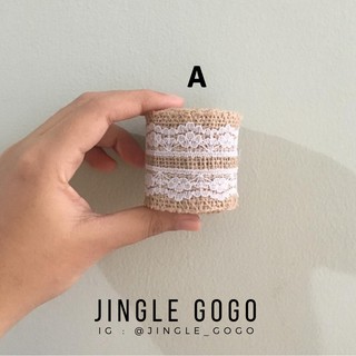  Pita  Renda Burlap Goni Ikat Bunga Artificial Craft Hiasan  