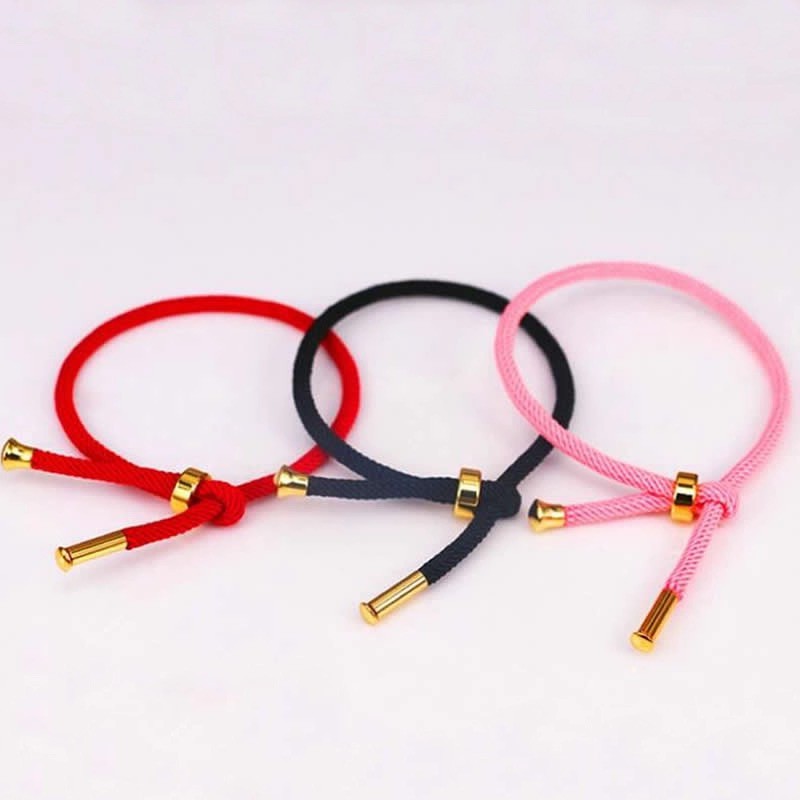 [Bayar di Tempat] GELANG TANGAN WANITA TALI SERUT POLYESTER DENGAN STAINLESS STEEL BAHAN GELANG EMAS