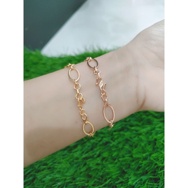 gelang tangan perak asli lapis emas/gelang tangan rantai holo oval bulat ukir/gelang asli silver 925 - perhiasan gelang tangan perak 925 asl