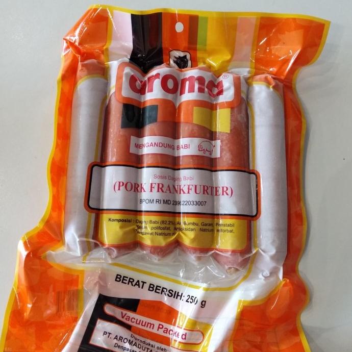 

windytriastuti13 Aroma Pork Frankfurter / Sosis Babi Frankfurter 250 Gr TERLARIS TERPERCAYA ORIGINAL