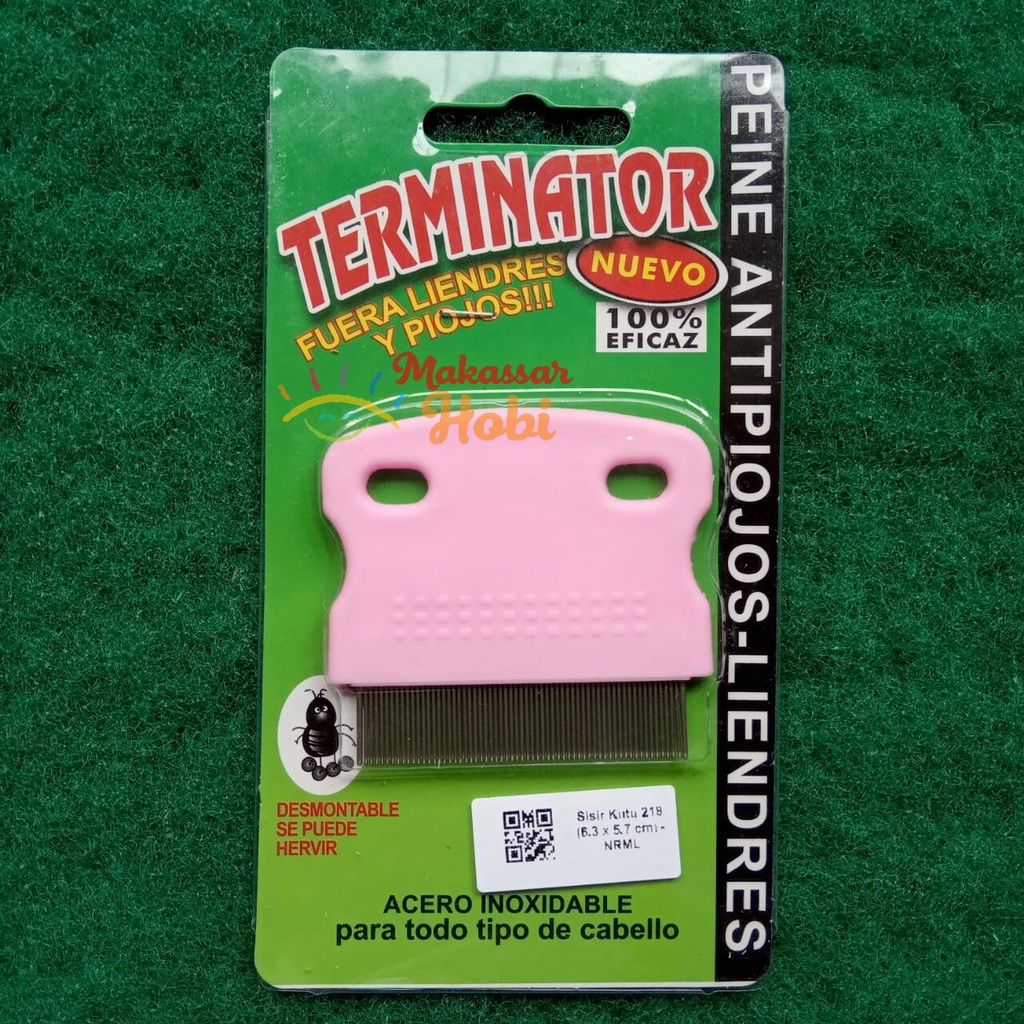 Sisir Kutu 218 Uk 6.3 x 5.7 cm Serit Besi Grooming Bulu Ketombe Kucing