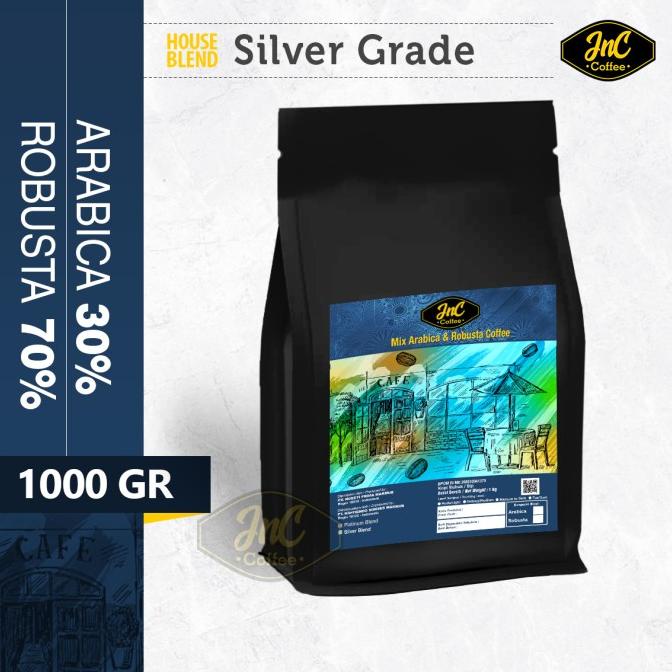 

JnC House Blend Silver 1 KG 30% Arabica 70% Kopi Biji Robusta