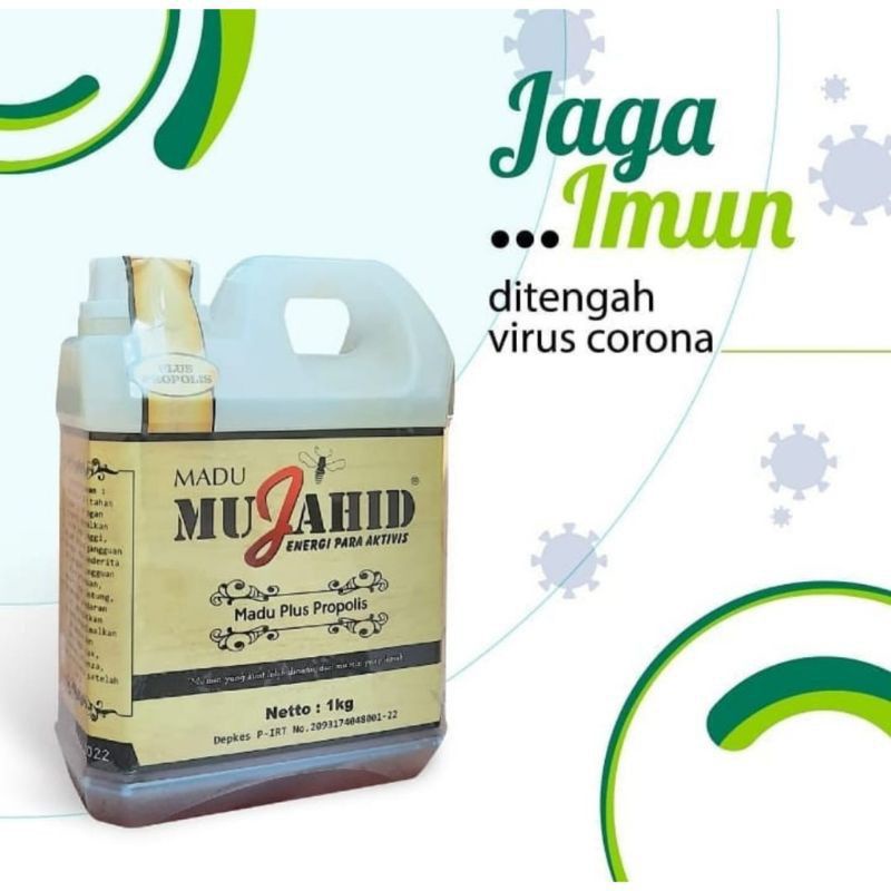 

madu mujahid plus propolis berat 1 kg (BISA COD)