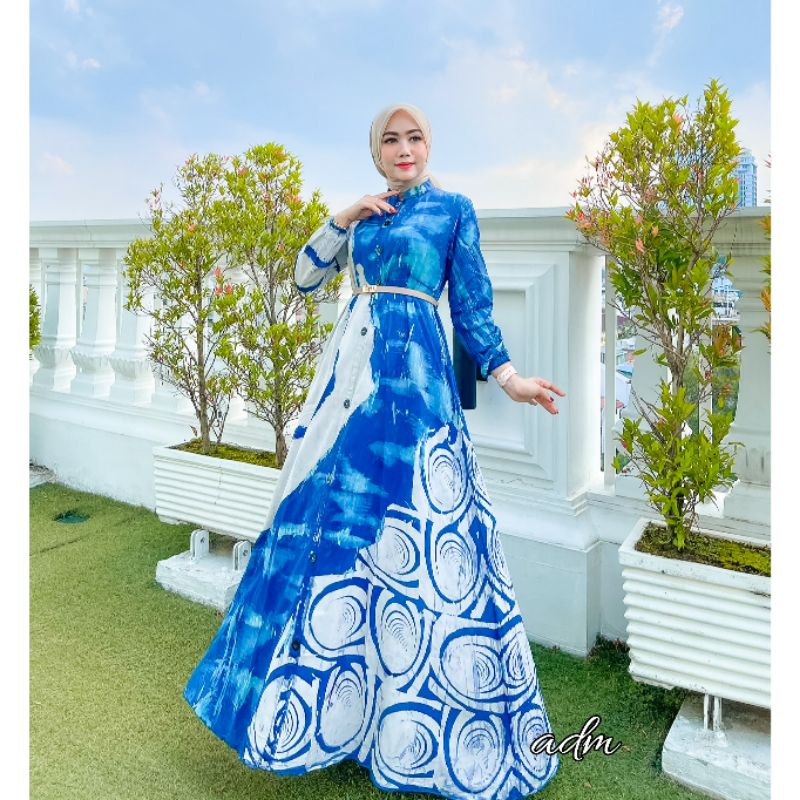 BLUE SKY DRESS / GAMIS TWILL CANDI MEKAR TERBARU SIZE S, M, L, XL dan Jumbo ld 120, 130 dan 140 / GA