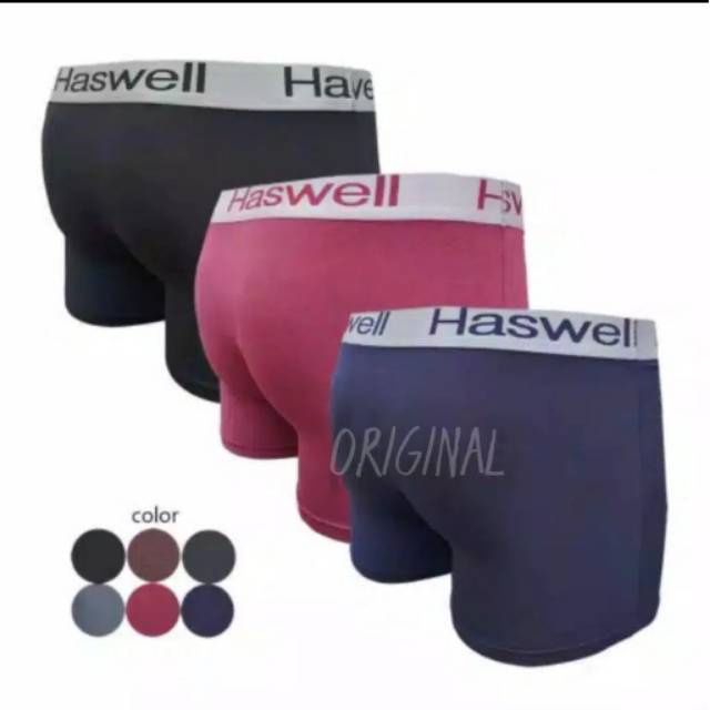 Boxer pria /Celana Boxer Laki Dewasa Haswell (3 pcs)