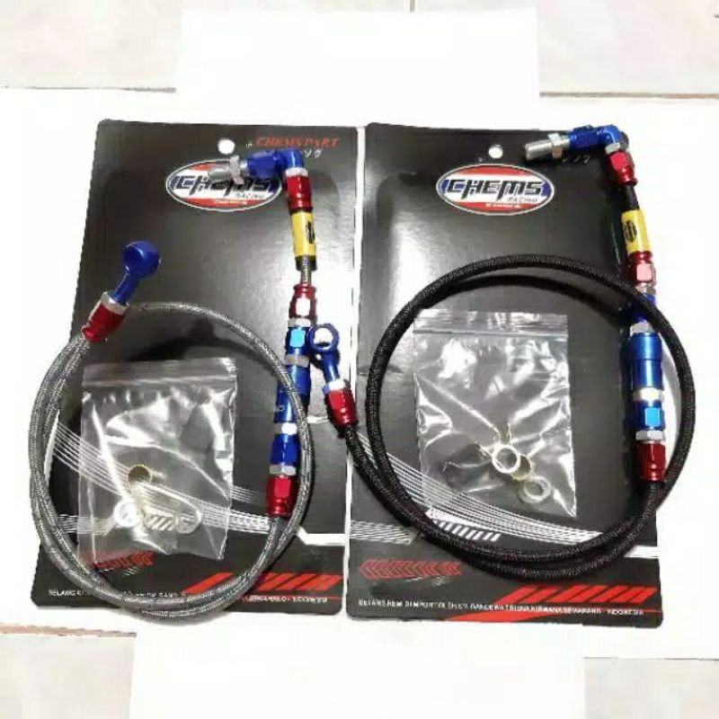 Selang Rem Depan Serat PSI Merk Chems 95cm Vario Beat Scoopy Mio Ninja150 Satria Fu Vixion Dll