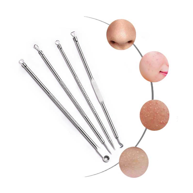 Pinset Komedo 4 Pcs Alat Pencabut Komedo dan Jerawat Blackhead Stainless