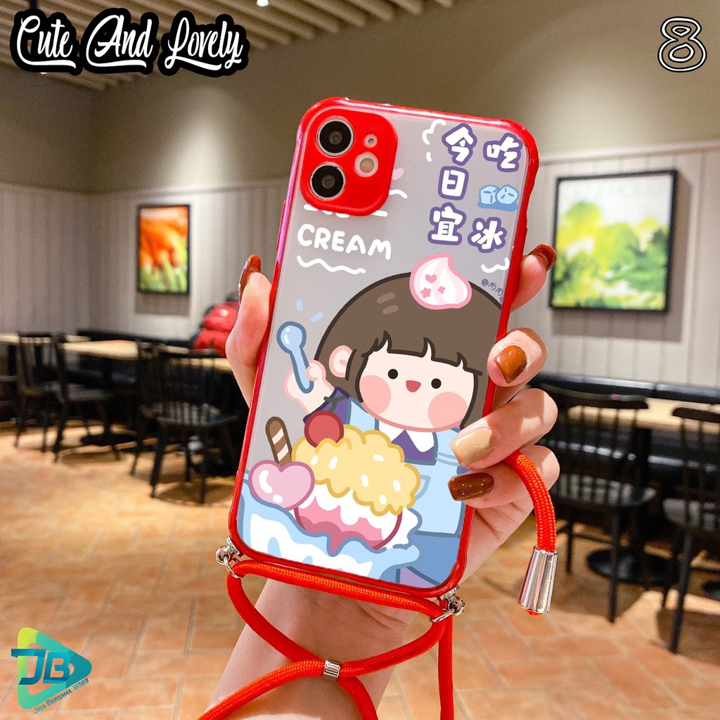 Softcase Slingcase Lanyard Choice CUTE AND LOVELY Oppo A53 A59 F5 F11 Reno 2f A91 3 4 4f pro JB3699