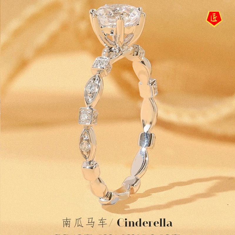 [Ready Stock]Creative Personality 1 Karat Rhinestone Ring Pt950 Platinum