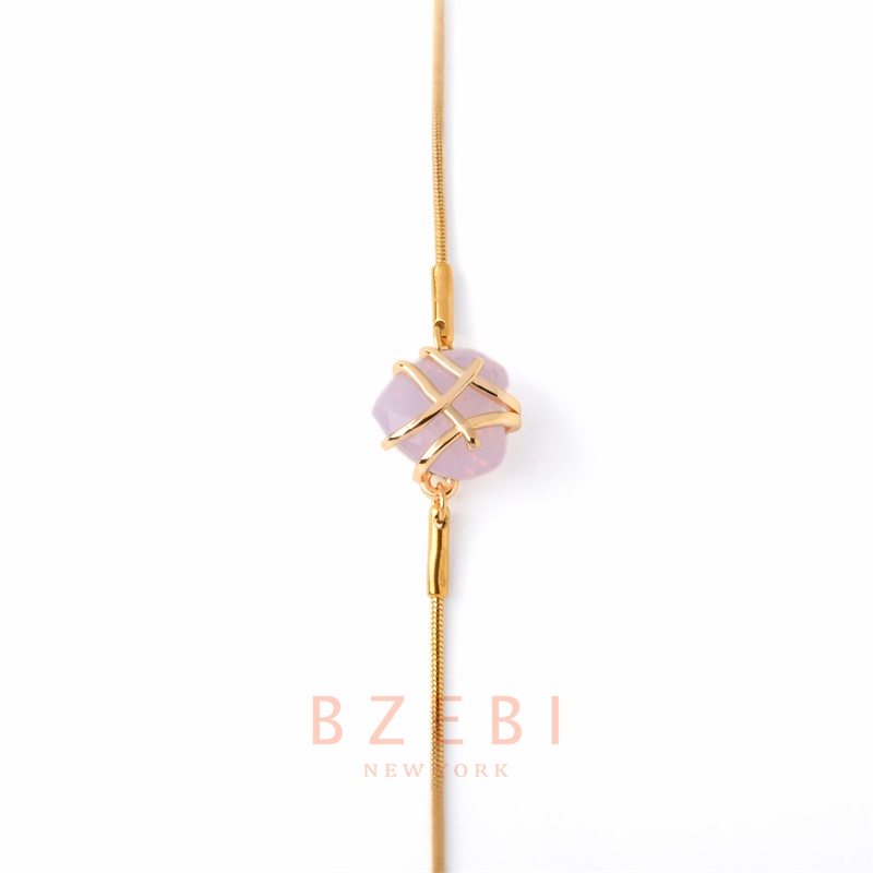 Bzebi Gelang Tangan Emas 18k Wanita Desain Kastil Hati Hias Berlian 779b