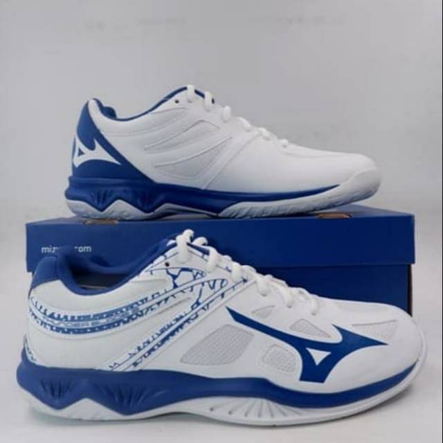 Sepatu Voli Mizuno Thunder Blade 2 LOW White Blue Original