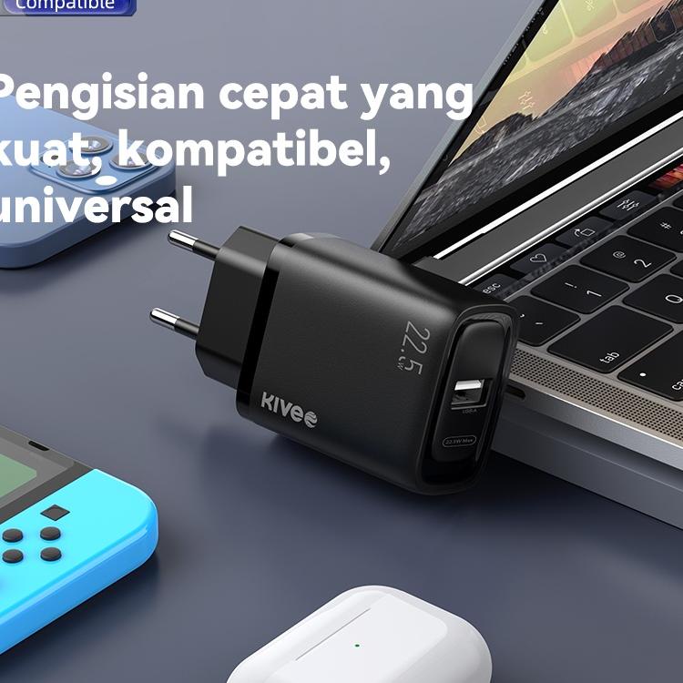 (ATC) KIVEE 6 Warna Charger Adaptor fast charging 22.5w Quick 4.0 kepala charger original Wall Charg