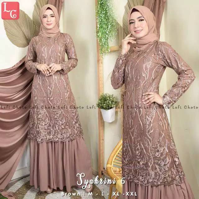 MAXI DRESS SYAHRINI VOL.6 TULLE BORDIR MIX CERUTY SIZE M-XXL PREMIUM