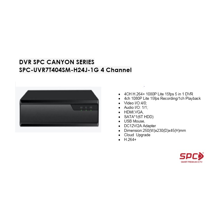 DVR SPC CANYON SERIES SPC-UVR7T404SM-H24J-1G 4 Channel