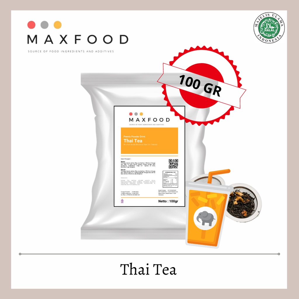 

MAXFOOD - Thai Tea / Teh Tarik / Bubuk Thai Tea 100 Gram