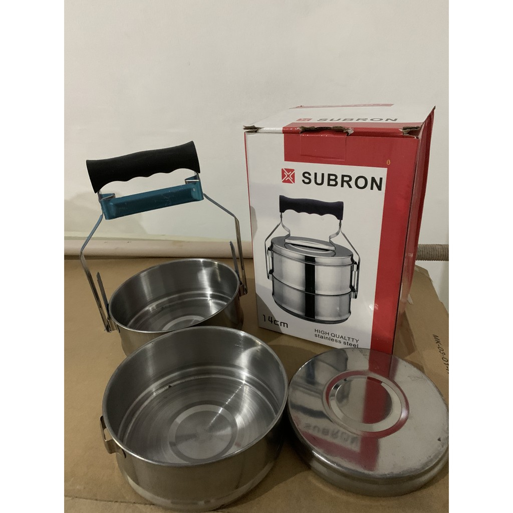 [BISA COD] Rantang Susun Rantang Makan Wadah Saji 2 Susun Stainless Murah Ekonomis