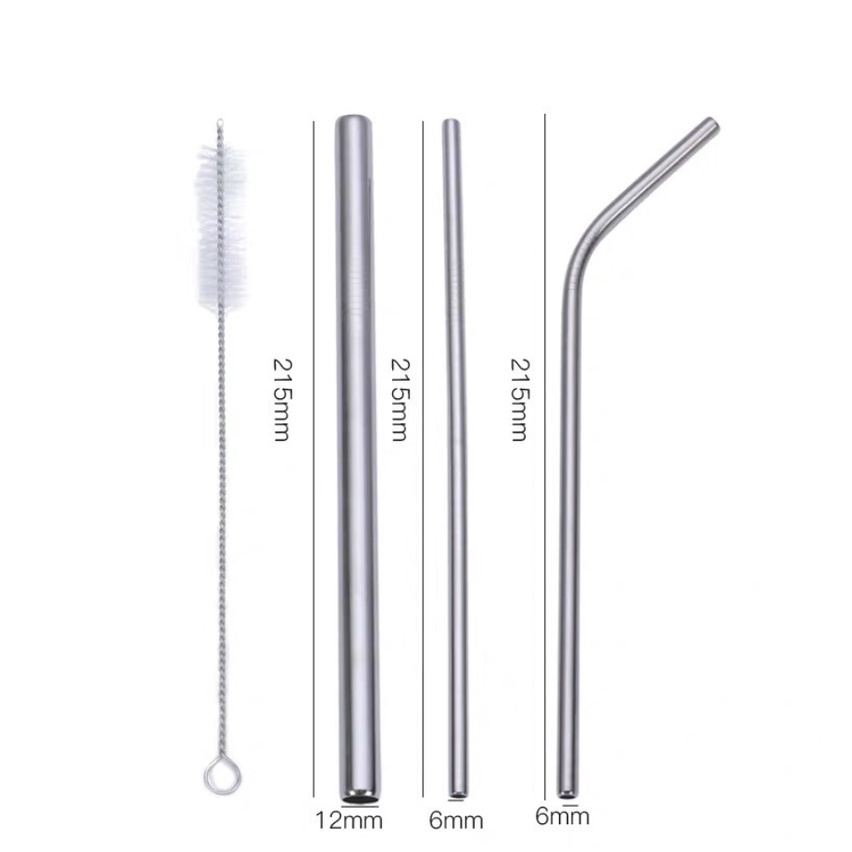 Reusable Stainless Straw Set / Sedotan Stainless Steel Set