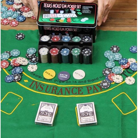 200PCS/Set Texas Holdem Poker Game / Mainan Kartu Poker / Casino Game Set Texas Hold em Chips Coins-5