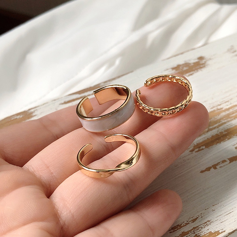 Three-piece Open Ring Accessories Trendy Fashion Personality Korean Version