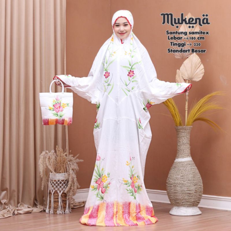 Mukena Lajur Rayon Santung Dewasa Polos Warna Fashion Muslim Wanita Muslimah