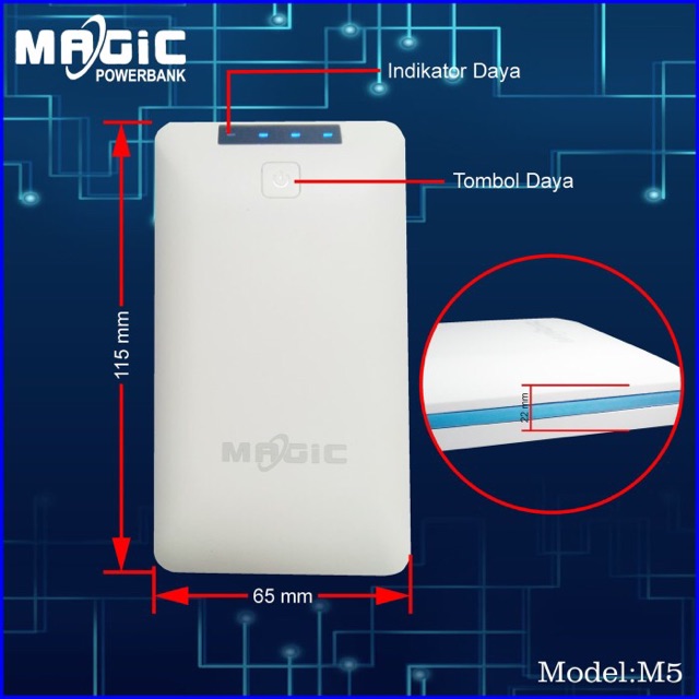 POWER BANK MAGIC 8800 MAH DENGAN MODEL M5