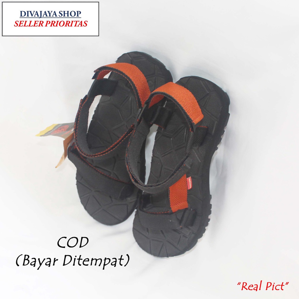 Sendal Gunung Terbaru Merek Krakal Warna Hitam Bata Pria/Wanita-GN-Divajaya Shop