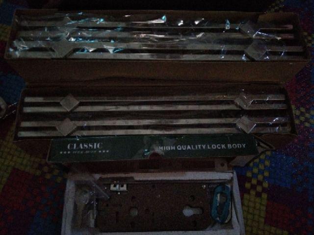 Set Handle Pintu 45cm Dan Kunci Pelor - Paket Handle Pintu Rumah Minimalis