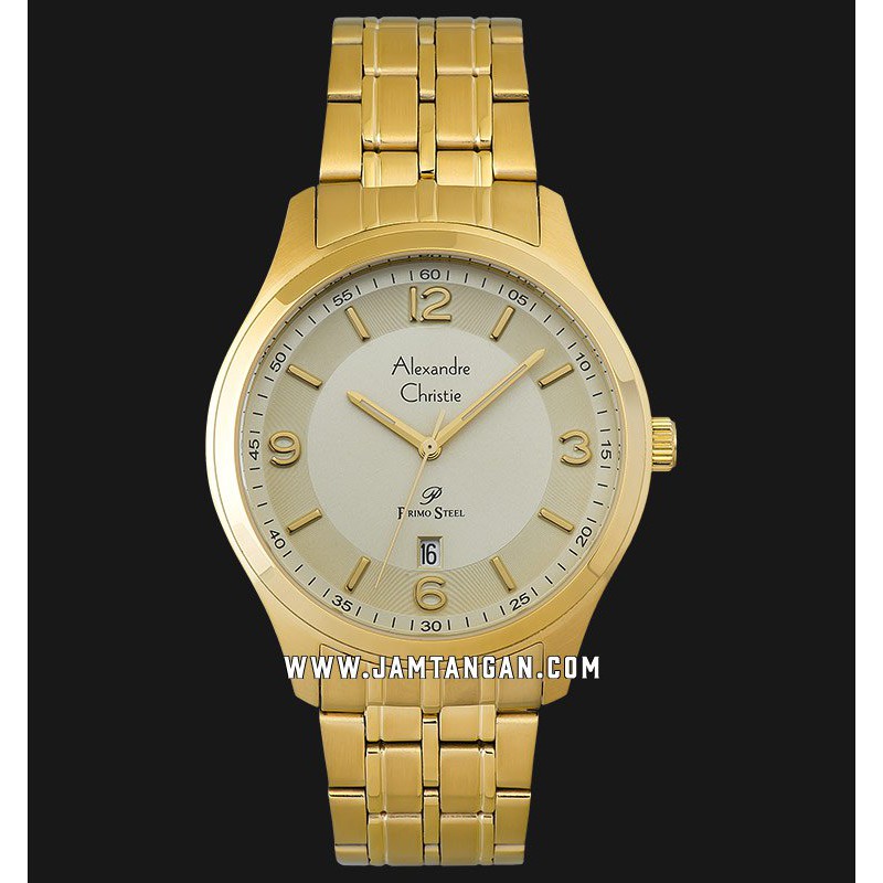 Alexandre Christie AC 1010 MD BGPIV Silver Dial Gold Stainless Steel Strap