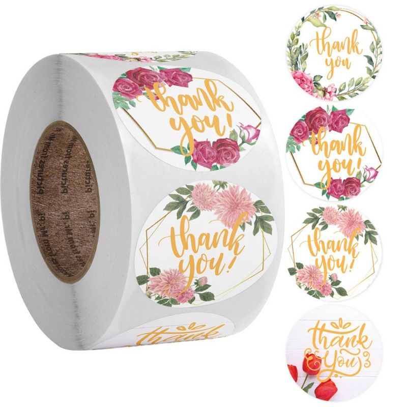 500 Pcs Sticker Thank You / 1 Roll Ukuran 1inch / 2.5 cm.. PROMO TAHUN BARU banyak motif lain, cek di slide selnjutnya ya-E