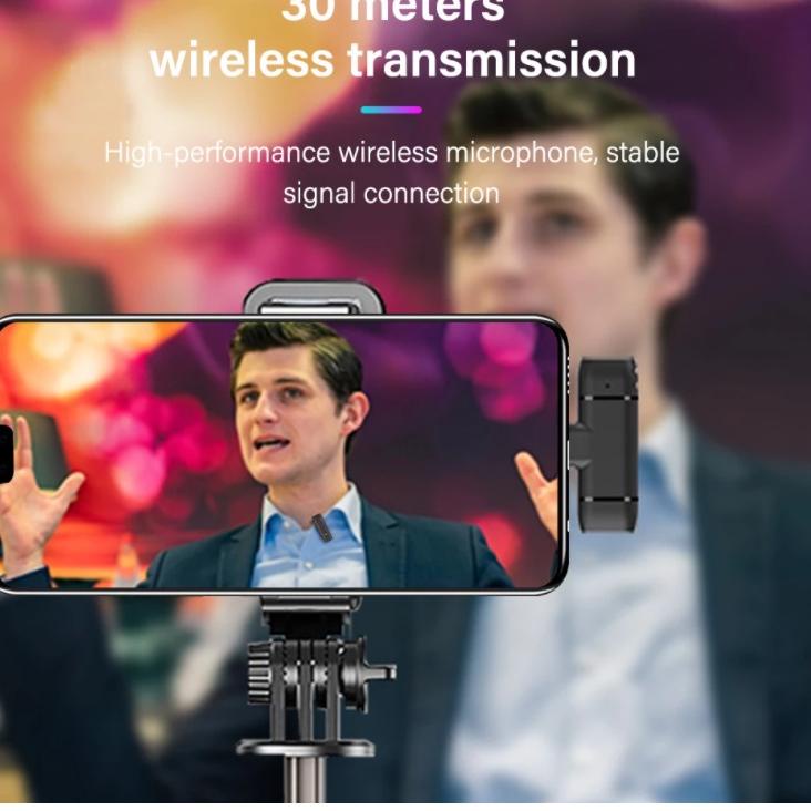 KIRIM HARI INI Mic Wireless Hp Vlog Youtuber Portable Mic compatible for Iphone and Android Smartphone Condenser USB PC Laptop Zoom Webinar Podcast Teleconference Meeting (ART. 4838)