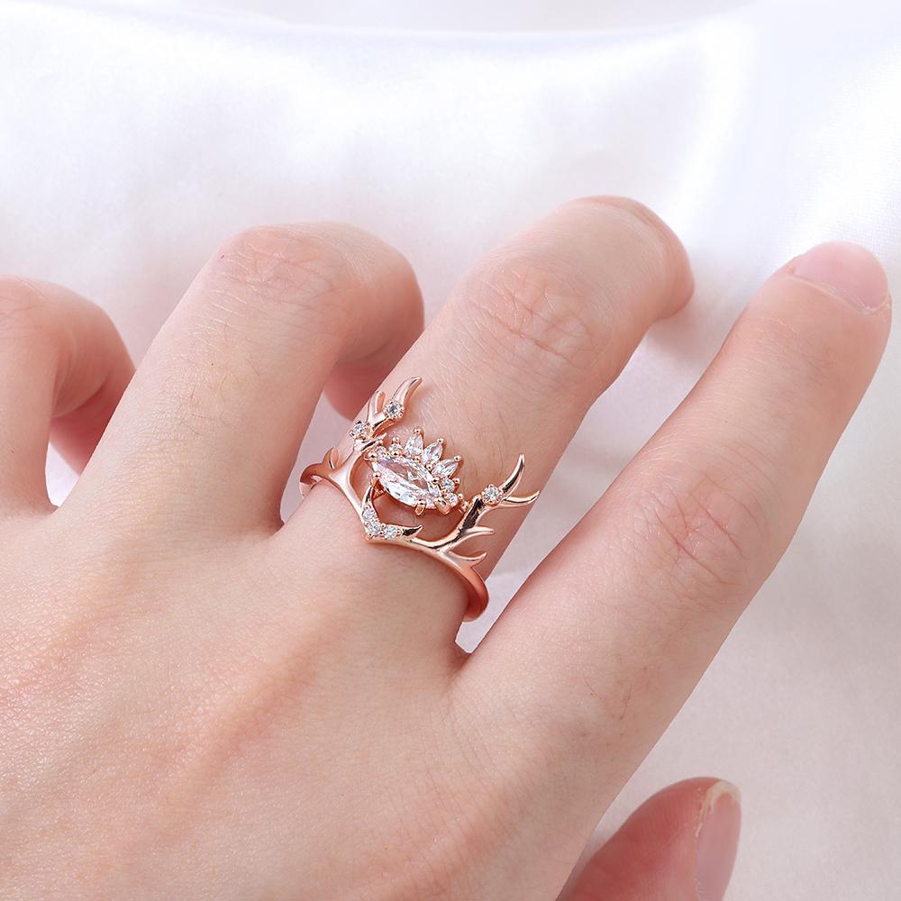 Lily Deer Cincin Wanita Tunangan Perhiasan Baru