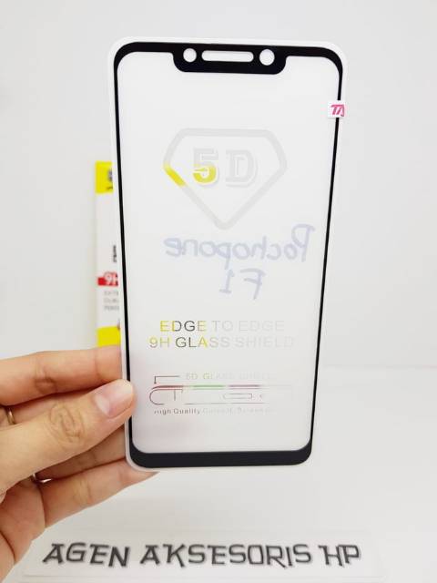 KOREAN Tempered Glass Xiaomi Pocophone F1 6.18&quot; FULL SCREEN Guard Xiaomi Poco F1 FULL LEM FULL LAYAR