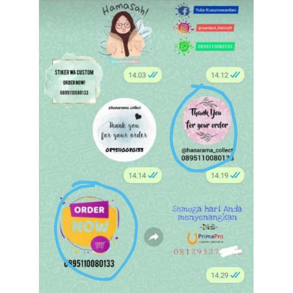 Stiker WA Nomor Rekening | Stiker WA Custom
