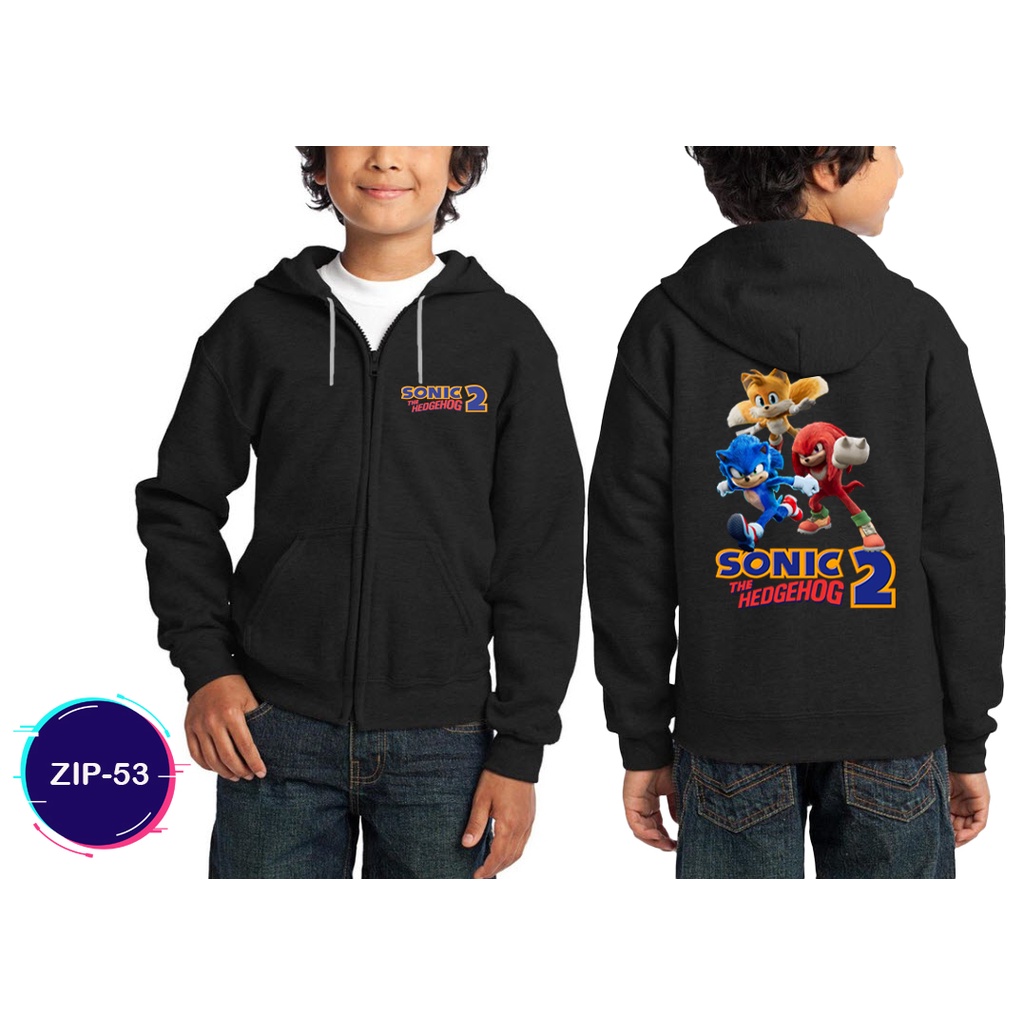 Jaket Anak Sonic the Hedgehog 2 Jaket Sweater Hoodie Zipper Trendy #ZIP-53