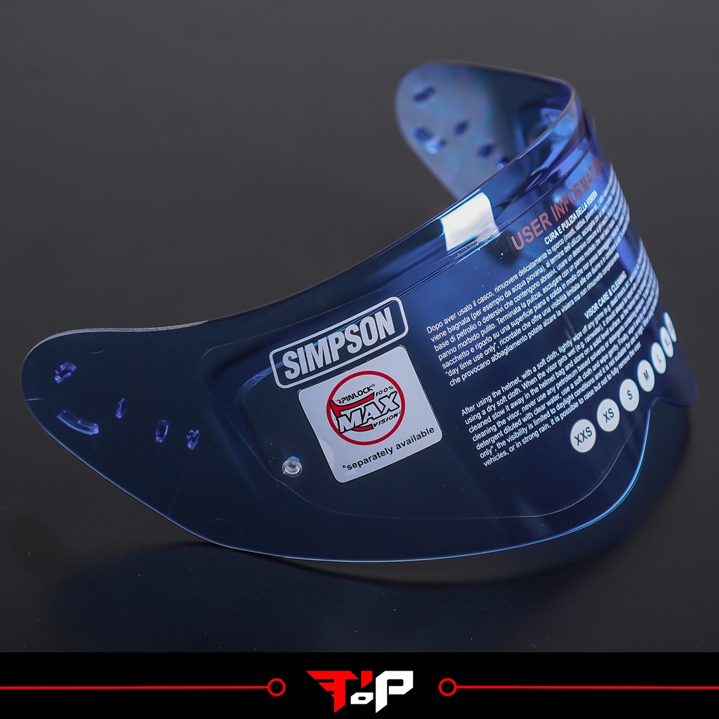 SIMPSON VISOR VENOM GHOST SPEED BANDIT LIGHT BLUE KACA HELM