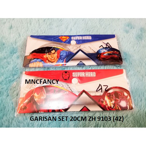 penggaris / garisan bujur set 20 cm ( 42 )