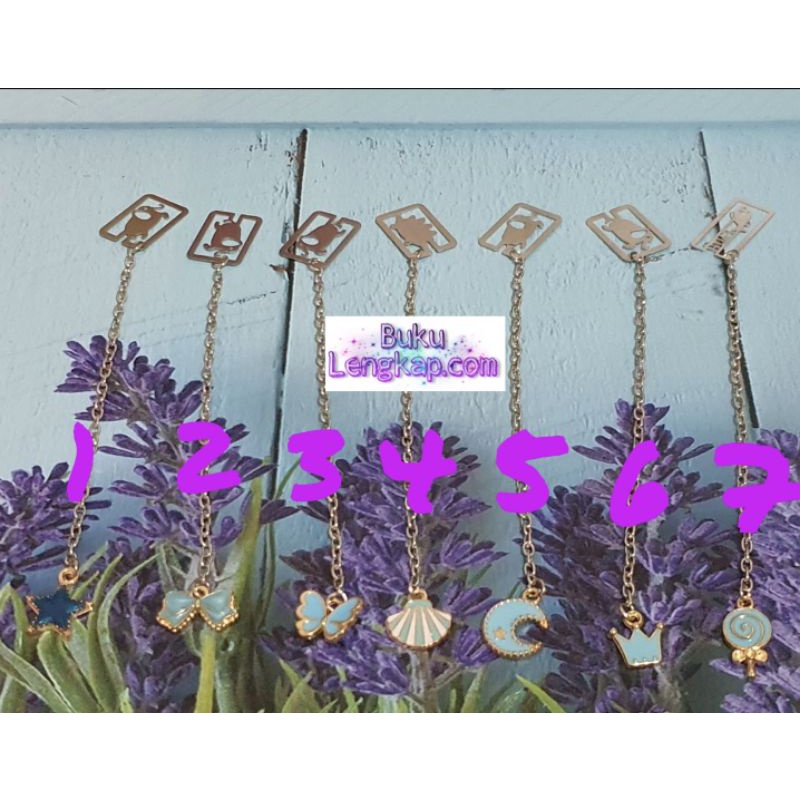 

Pembatas Buku rantai / bookmark biru / blue Bahan Metal Untuk Sekolah / Kantor 01