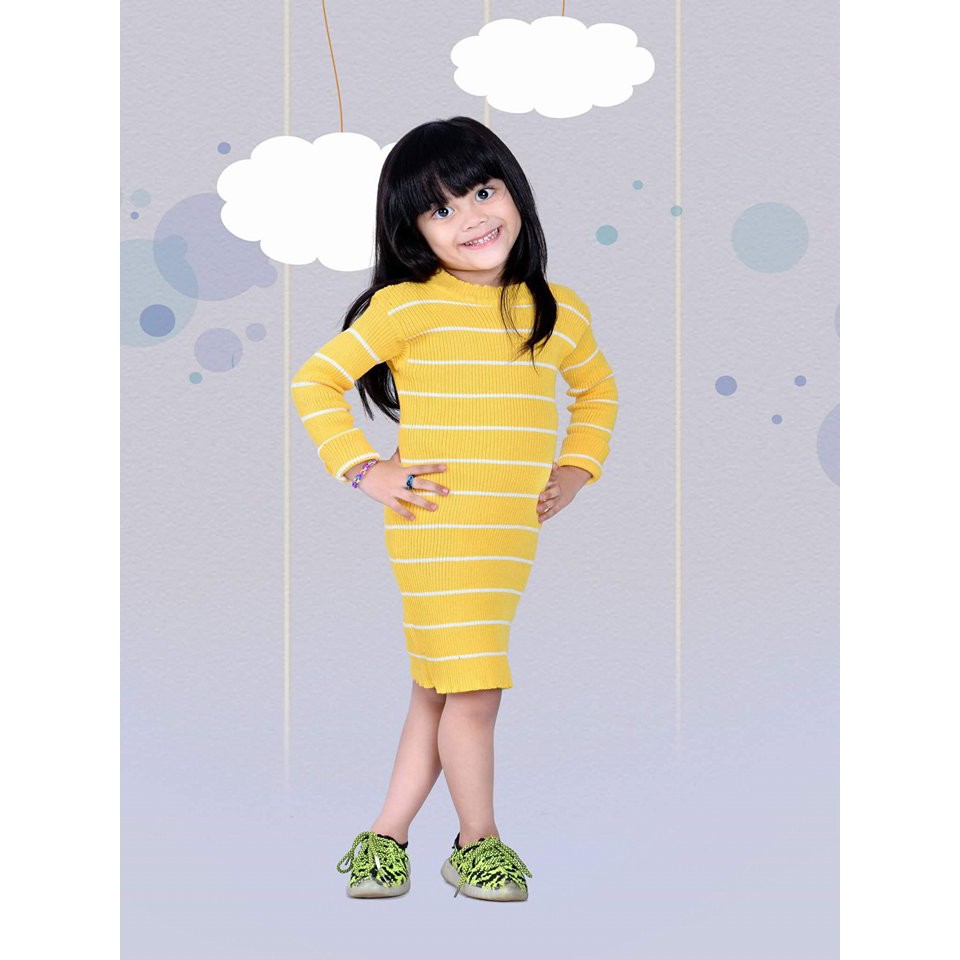 ZAHRA - Dress Anak Perempuan Rajut Tebal Adila Stripe atau ZAHIRA LINE STRIPE