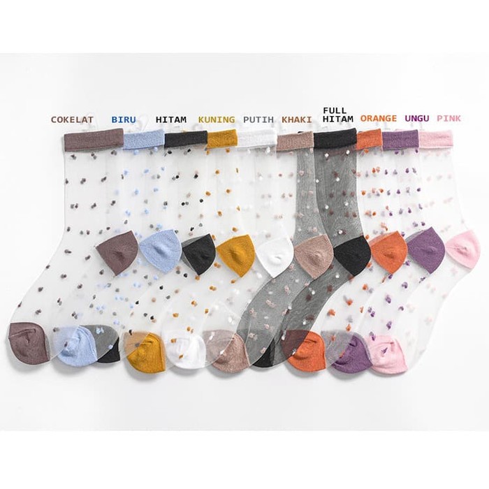 KK-35 kaos kaki polkadot dot summer musim panas cotton socks jepang