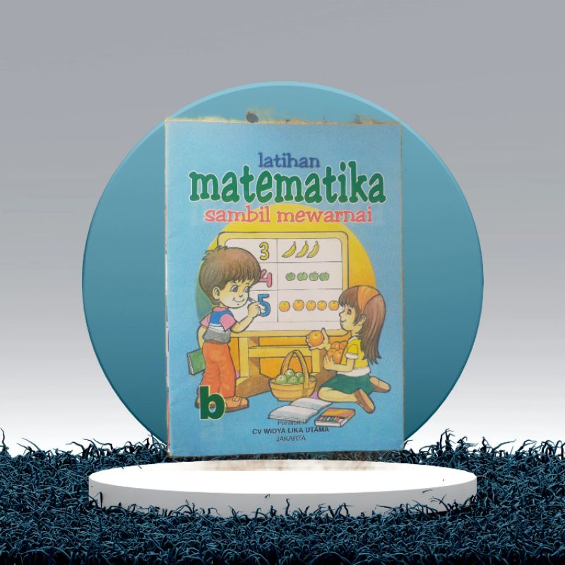 satu paket buku latihan matematika sambil mewarnai untuk TK paud jilid A dan B