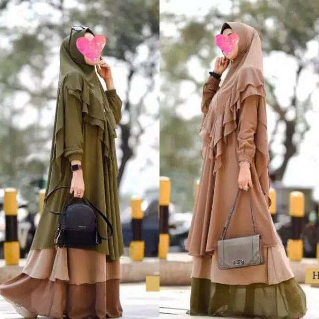 Baju Muslim Wanita Terbaru Maxi Dres Gamis Syari Pesta Humaira Ori Glz Magnitudo2020