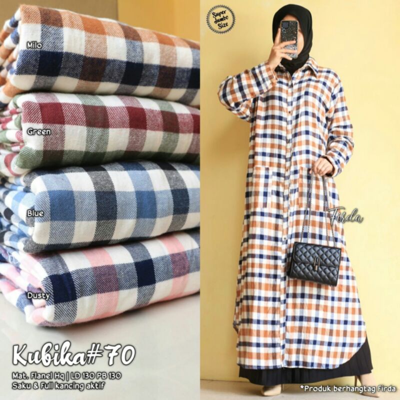 KUBIKA SUPER JUMBO / FLANEL JUMBO / DRESS FLANEL JUMBO / GAMIS FLANEL JUMBO