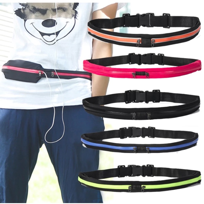 #LC-Bag Tas Lari Pinggang Olahraga 2 Kantong Running Waist Bag