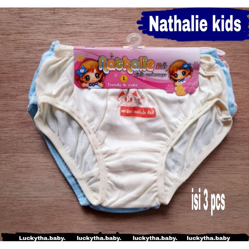 3pcs_  CD Nathalie kids celana dalam anak perempuan / CD anak katun nathalie kids ntk 506