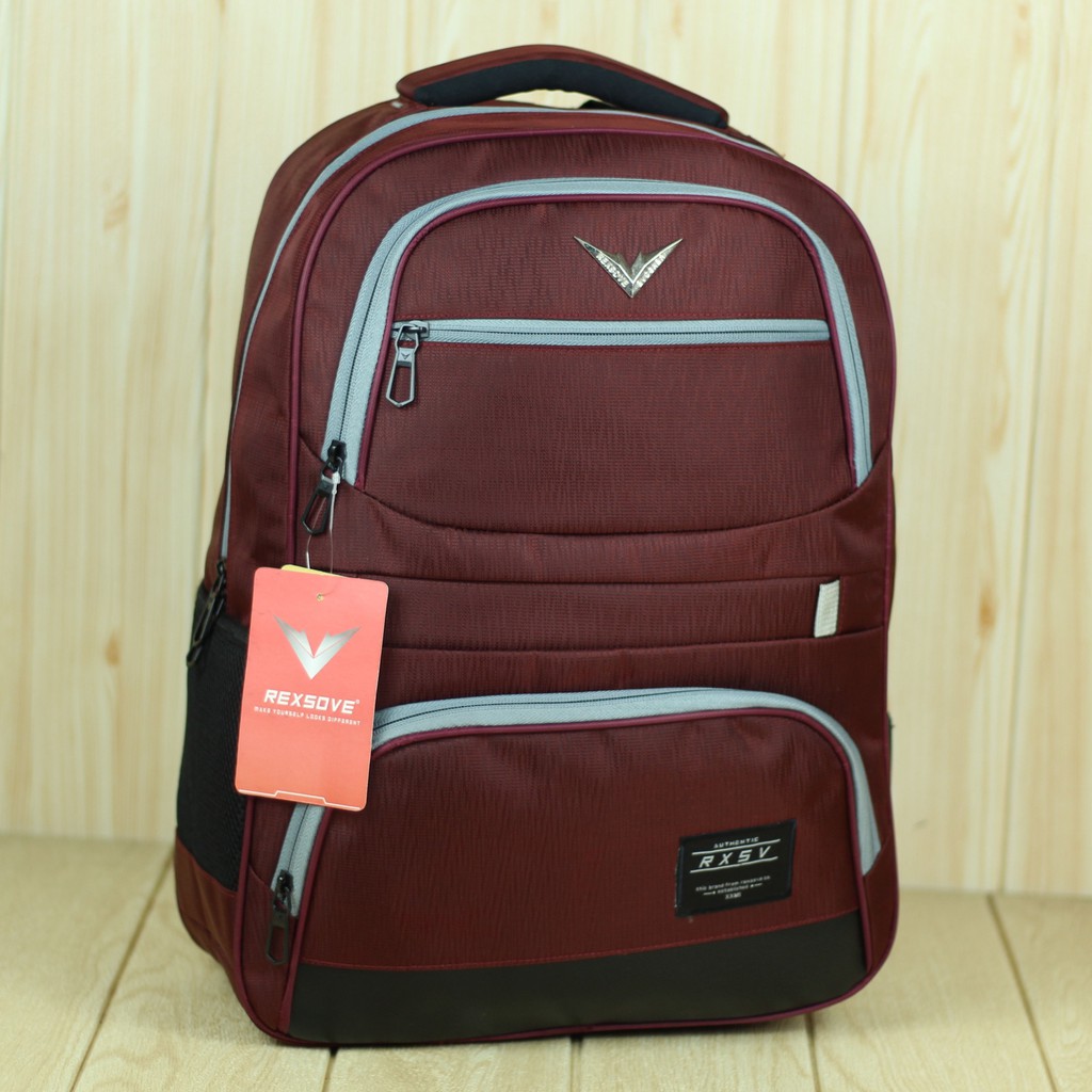 PREMIUM Tas Ransel Cowok Cewek Unisex Back Pack Pria Original Rexsove Merah Imitasi Keren Stylish